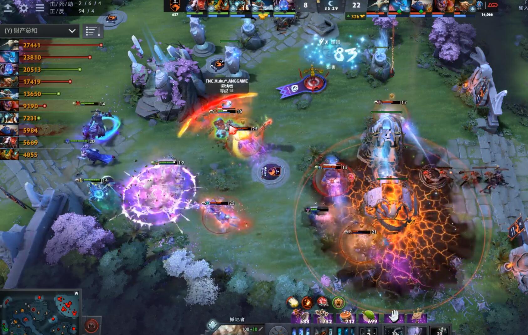 包含TI国际邀请赛战术调整奏效，成功扭转局势的词条